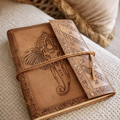 Leren Notitieboekje 'Ganesha' 1 Leren Notitieboekje 'Ganesha'